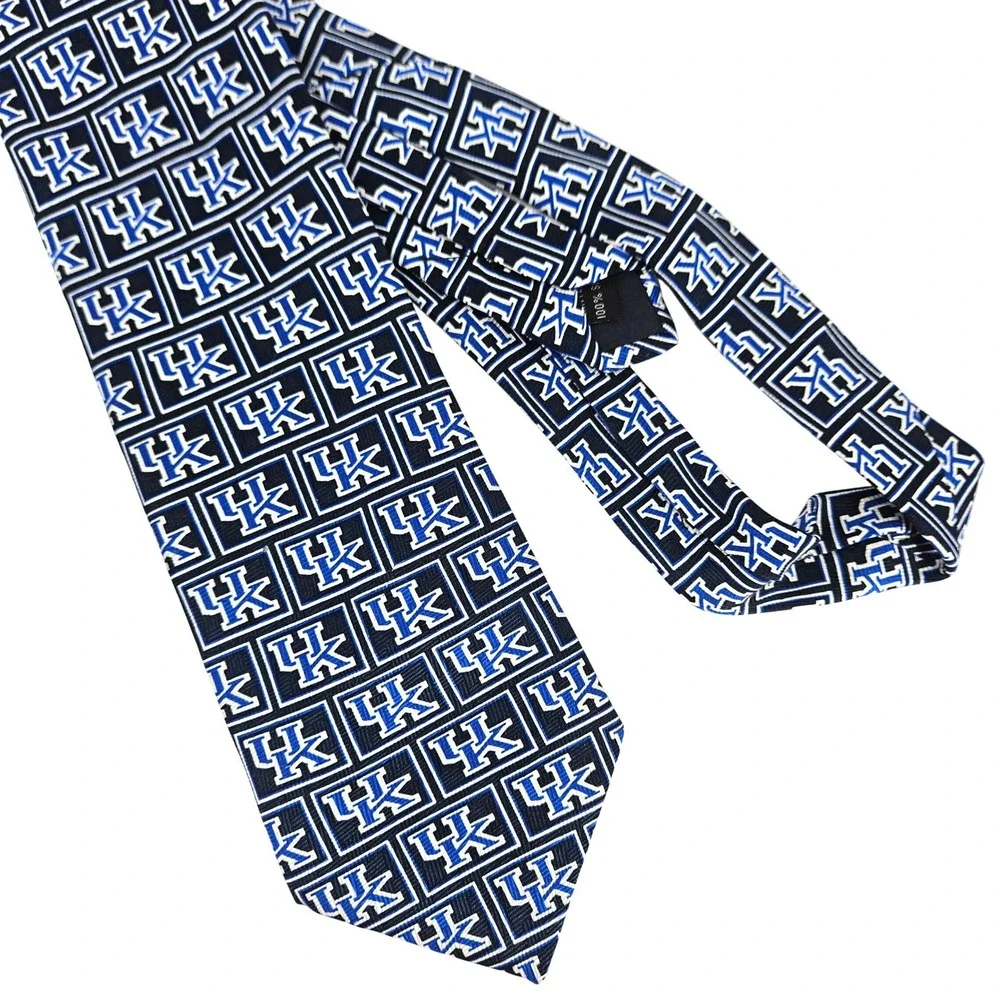 Kentucky Wildcats UK Mens 100% Silk Neck Tie Blue White‎ official